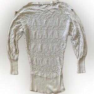 Cache Textured Cream Sweater